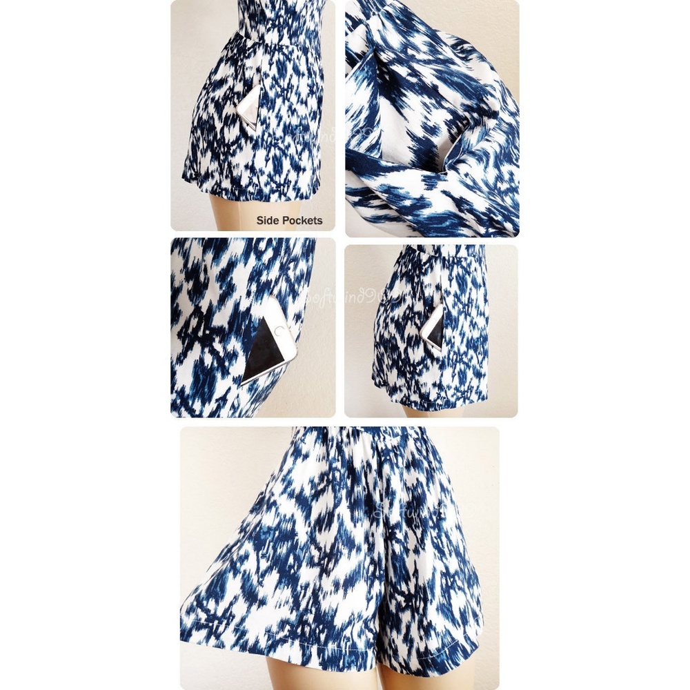 Last☝️ Blue Sweetheart Bohemian Print Cute Romper - Picture 5 of 8